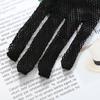 Elegant Anti-UV Bow Crystal Fishnet Lace Wedding Gloves Women Driving Gloves Sun Protection Mittens