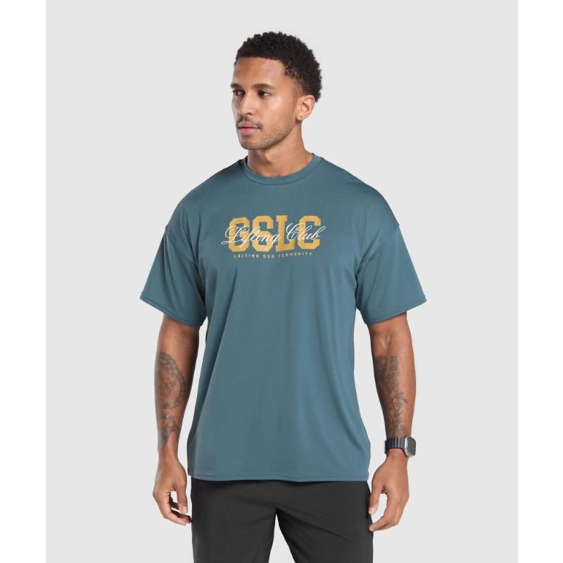 Men's Quick-drying Fitness Polyester Top T-shirt Shark Clothing Comfortable Breathable Sports Fitness Wear T-Shirts Men’s