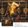 Golden Bitcoin Bull Bear Wall Street Bull Investment Wall Art Wealth Investing Poster for Room Office Decor Gift