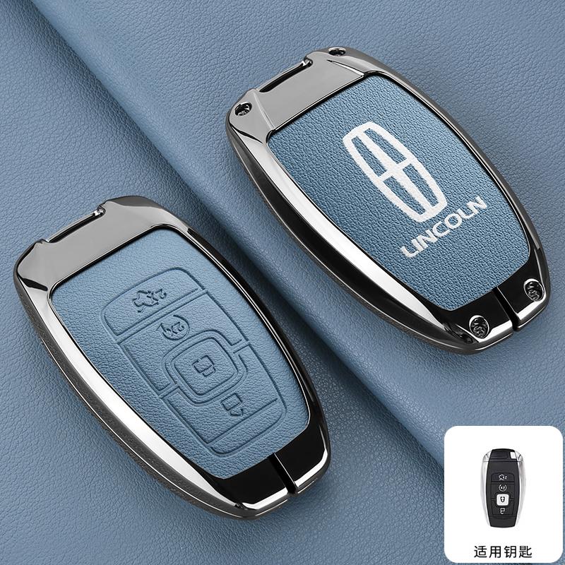 Car Key Cover Case Bag For Lincoln Continental MKC MKZ MKX Navigator Z Nautilus Aviator Corsair 2017 2018 2019 2022 Keychain m1