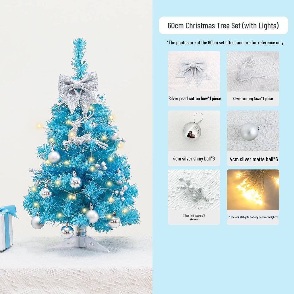 Mini Blue Tabletop Christmas Tree - 45/60cm Decorative Holiday Accent 2025
