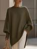 2026 Autumn/Winter Women's Solid Color Loose Knitwear: European & American Round Neck Pullover Sweater
