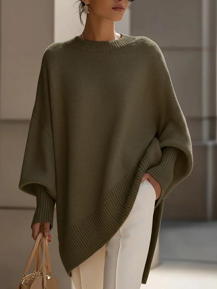 2026 Autumn/Winter Women's Solid Color Loose Knitwear: European & American Round Neck Pullover Sweater