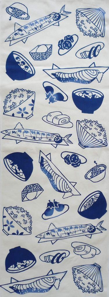 Todaya Shoten Tenugui Breakfast 1033 Niwa-zome (Hand Towel)