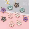 Colorful Cherry Blossom Jewelry Set: DIY Alloy Drip Oil Necklace, Pendant, Earrings, Hair Accessories, and Bracelet.