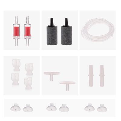 Aquarium Air Pump Accessories Set with Airline Tubing Air Stones Check Valves Suction Cups