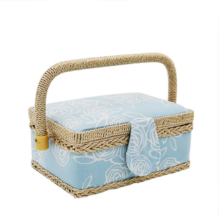 Sewing Storage Box Craft Sewing Tool Layer Needle Thread Basket Floral Thimble Thread Needle Sewing Organizer Accessories