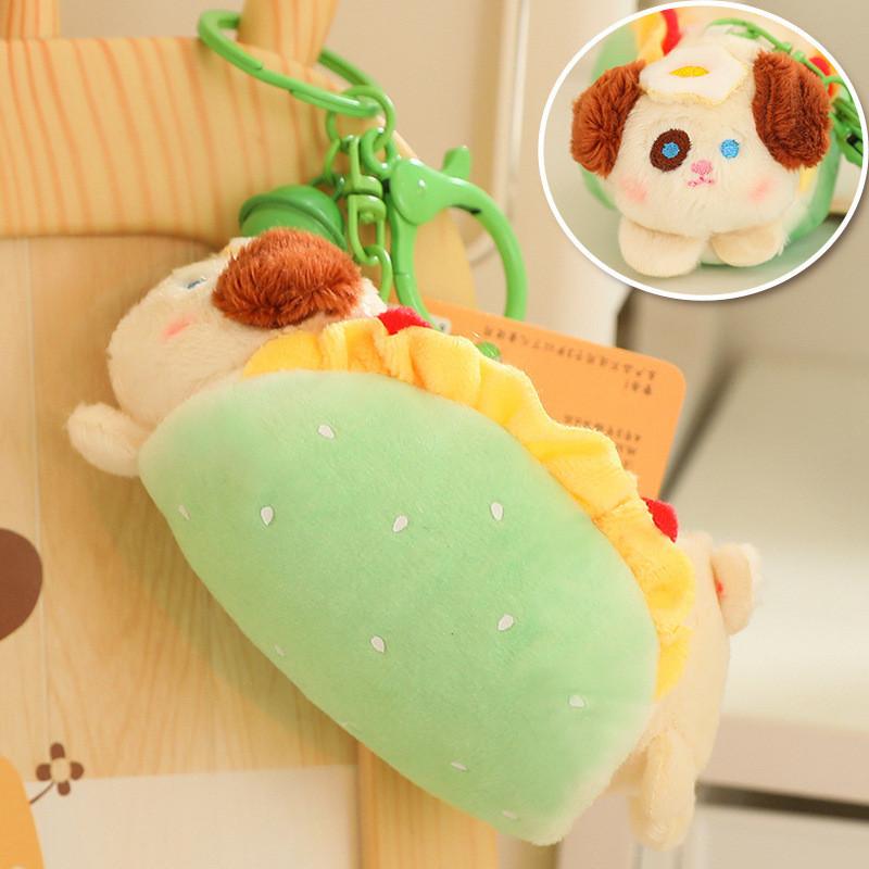 Dog Plush Hot Keychain Bag Pendant Backpack Food Animal Decoration Bakery Toy