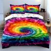 Colorful Tie-Dye Spiral Bedding Set Bedding Set (1 Duvet Cover, 2 Pillowcases, Duvet Not Included)