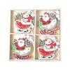Gift Window Scene Decorations  Christmas Decorations Wooden Painted Pendants Christmas Tree Ornaments Boxed