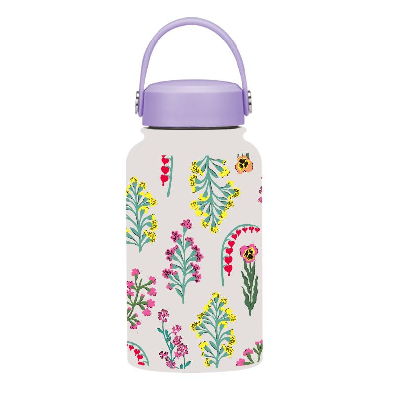 650Ml Thermos Cup Wide Mouth Portable Vacuum Children'S Student Sports Kettle Outdoor Printing Water Cup