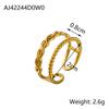 CARLIDANA Hot Sale Trendy 18K Gold Plated Bow Heart Twist Geometric Finger Rings Stainless Steel Not Fade Waterproof Women