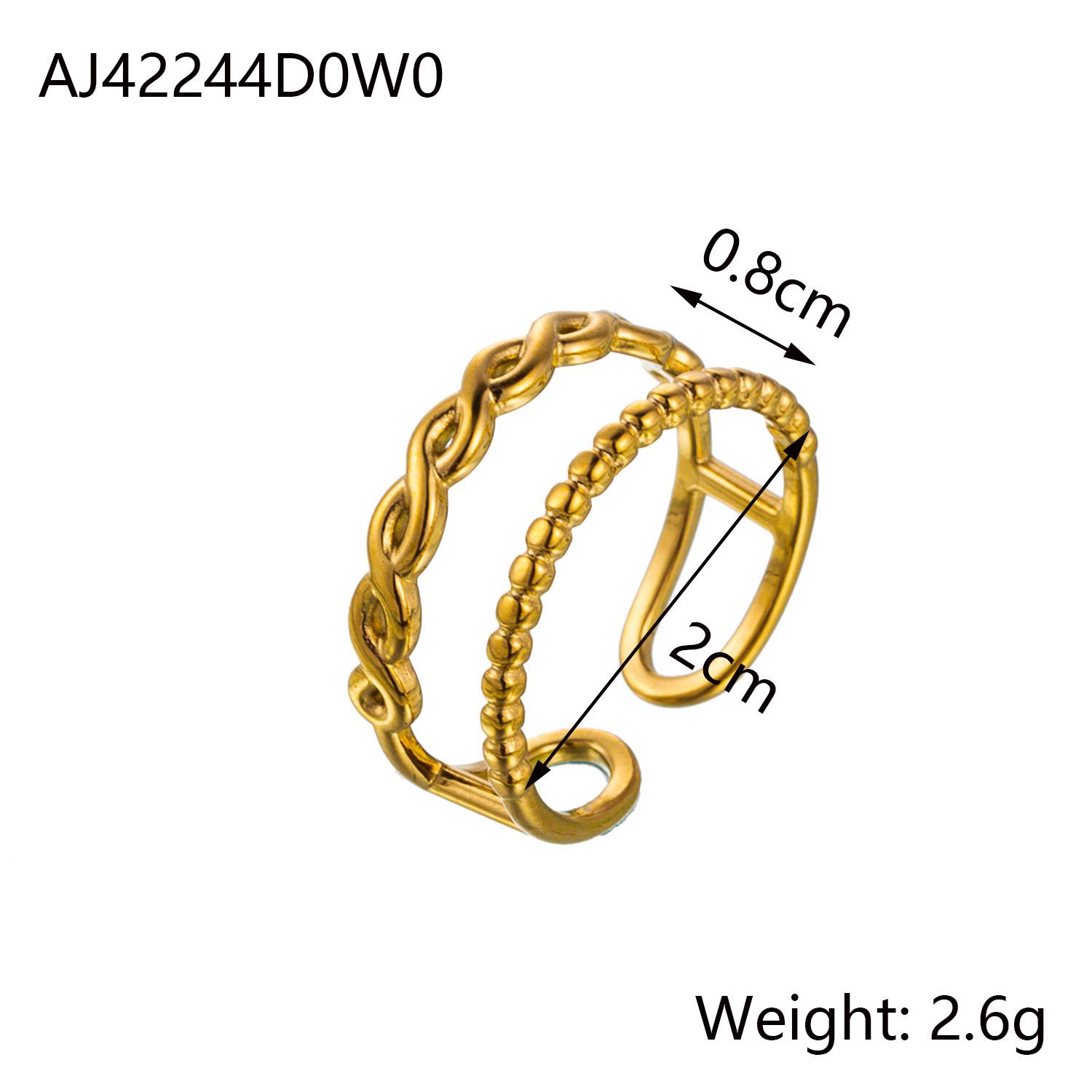 

CARLIDANA Hot Sale Trendy 18K Gold Plated Bow Heart Twist Geometric Finger Rings Stainless Steel Not Fade Waterproof Women resizable