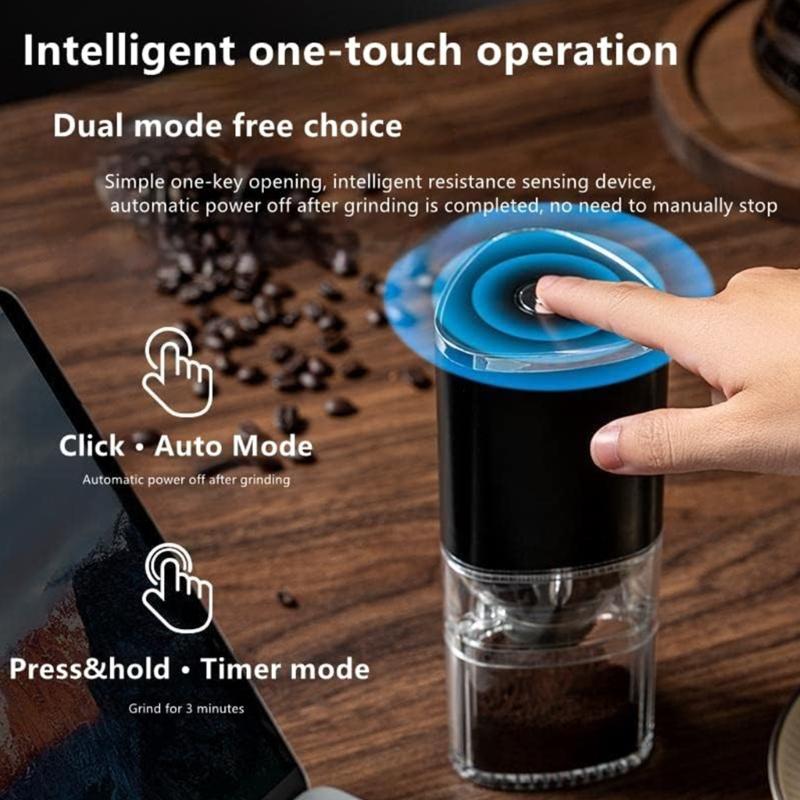 Electric Coffee Grinder Adjustable Grind Settings Plastic Coffee Mill Portable Coffee Bean Grinder for Outdoor Portable