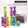 Children's Bowling Toys Cartoon Fun Expression Gift Box Packaging Suitable for Indoor and Outdoor Party Games 10 Bottles 2 Balls