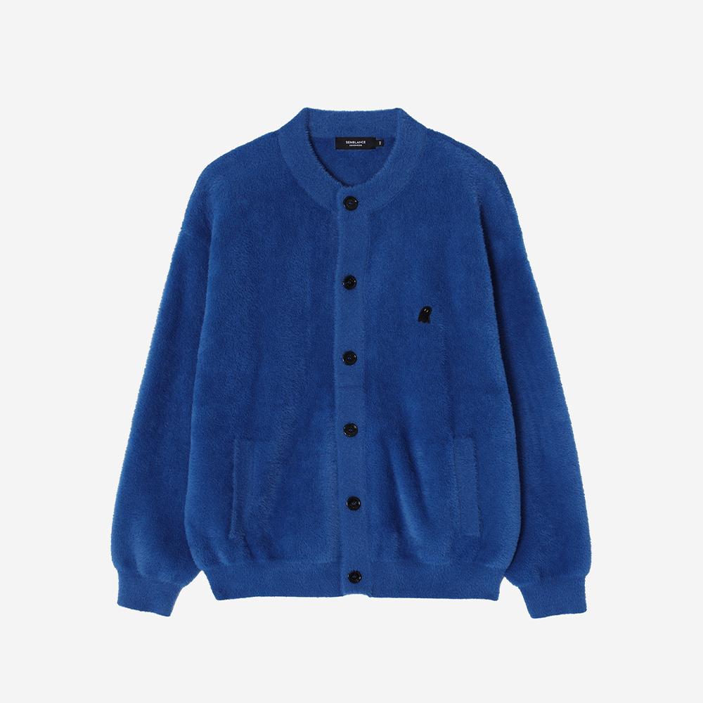 GioSongi Seamless Hairless Collarless Cardigan Blue ZH2KT805BL
