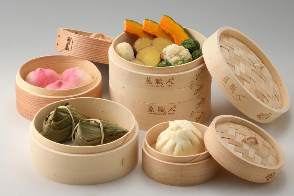 Heist Bamboo Steamer with Base, 18cm, 1 Tier, Includes 20 Dedicated Sheets, Commercial Use, Steamer, FH85018D-11