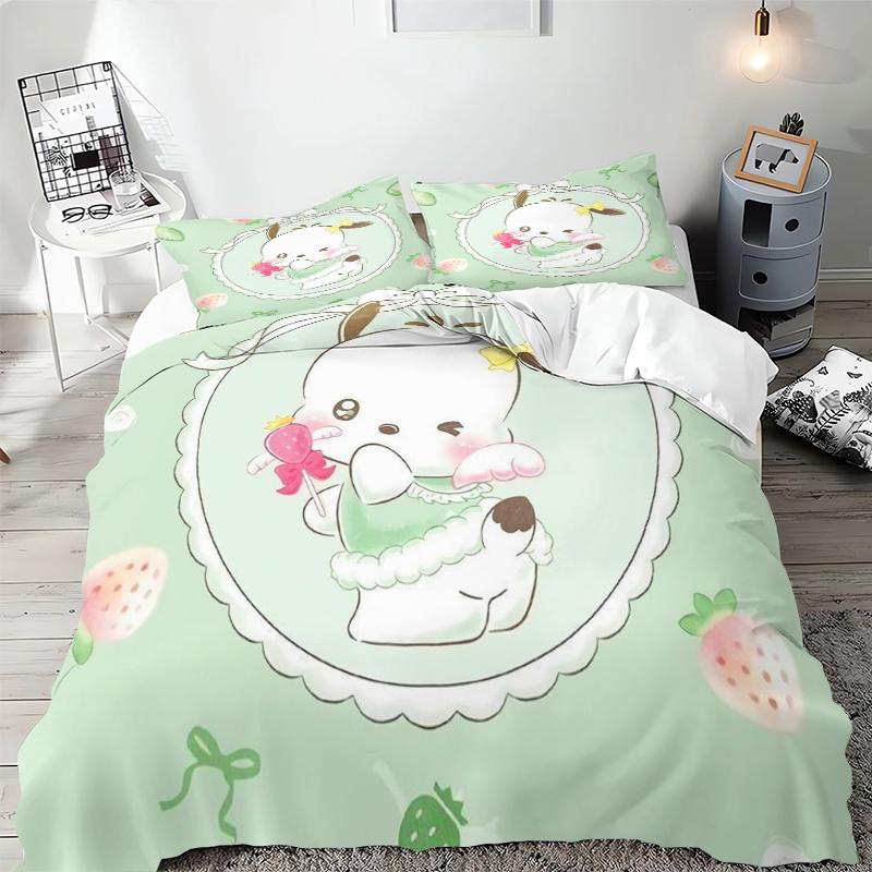 Sanrio Cute Pochacco Bedding Sets Comforter Cover Bed Cover Duvet Cover Pillow Case 2-3 Pieces Sets Room Home Decoration