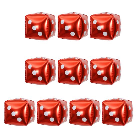 10Pcs Funny Cube Dice Balloon Metallic Leakproof Thicker Baby Shower Birthday Wedding Theme Party Decoration Aluminum Film Balloon Kit