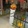 Thriller Halloween Cap de Dovleac Înfricoșător cu Lumină și Sunet Decorațiune de Grădină pentru Exterior Dovleci Vorbitori Extensibili
