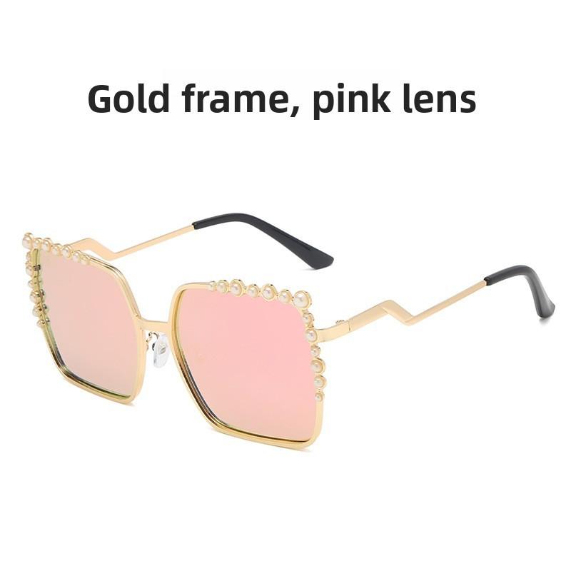 Fashion Pearl Sunglasses With Uv400 Protection For Outdoor Travel And Parties