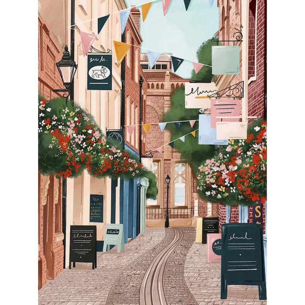 Diamant-Gemälde voller Bohrer, Stadtlandschaft, rundes Diamant-Gemälde, handgefertigte Kunst, Mandala, Diy-Diamant-Mosaik-Gemälde, Heimdekoration