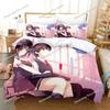 3D Anime Megumi Kato Saekano Bedding Set Duvet Cover Bed Set Quilt Cover Pillowcase Comforter king Queen Size Boys Adult Bedding