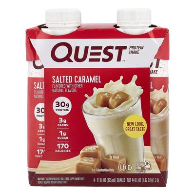 Koktajl proteinowy, Solony karmel, 4 sztuki, 325 ml (11 uncji płynu) Każdy