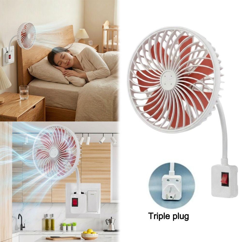 3-Prong Plug Wall Socket Fan Wall-Mounted Desktop Fan New Kitchen Mini Fan  Summer