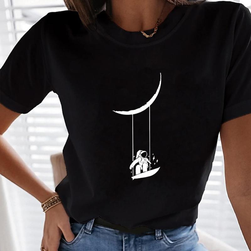 

Приталенная женская футболка с круглым вырезом, приятная к коже ткань, для повседневной носки XXL чёрный