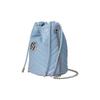 Gucci crossbody bag GG Marmont Silver Label Logo Quilted Leather Drawstring Bucket Chain Shoulder Mini Women's Light Blue Candy Color Unicorn Color