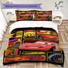 Lightning McQueen Cartoon Prints Bedding, Duvet Cover and Pillowcases, Birthday Gift (1 Duvet Cover + 2 Pillowcases, Pillow Insert Not included)JM001
