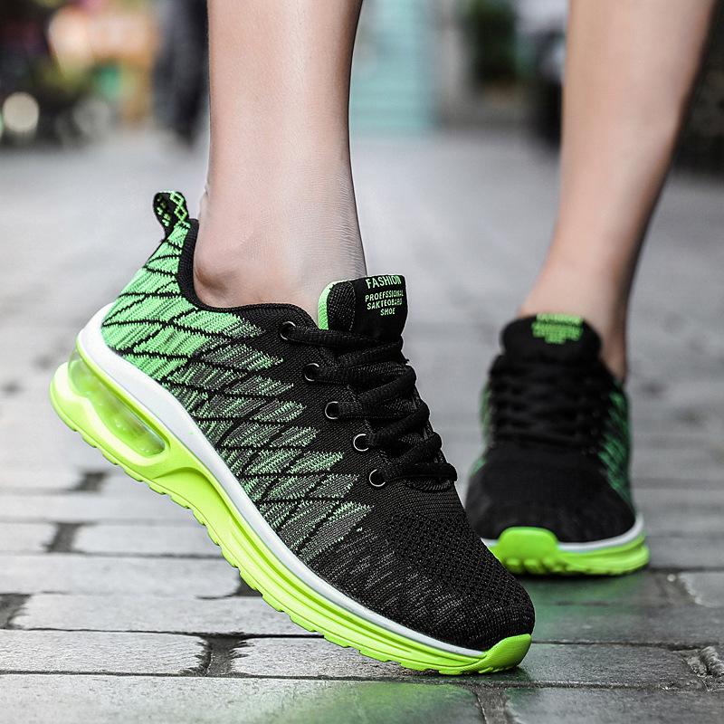 Plus Size Breathable Mesh Air Cushion Men's Running Shoes - Trendy and Versatile for Couples
