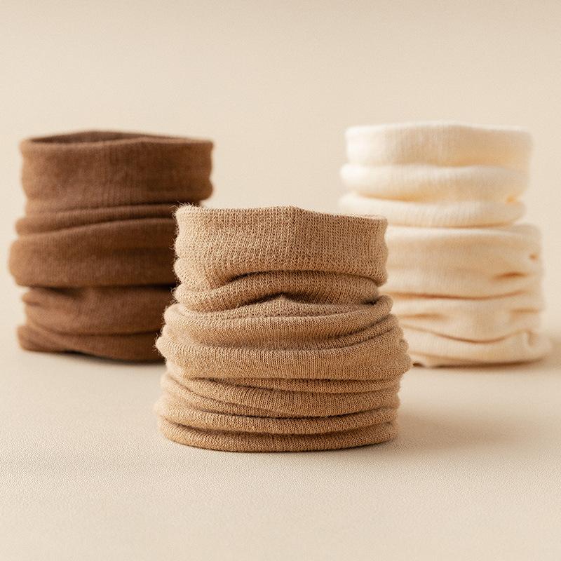 Female Spring and Summer Pure Color Deodorant Sweat Absorption Breathable In The Tube Pile Pile Cotton Socks
