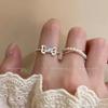 Cat's Eye Stone Bow Opening Pearl Ring - Women's Summer Luxury High-End Sexy Ring for Index Finger - Sweet Finger Ring