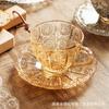 BRRelief Glass Coffee Cup Set Restaurant Afternoon Tea Lovers Coffee Latte Cup Transparent Mug Nordic Household Drinking SetEY