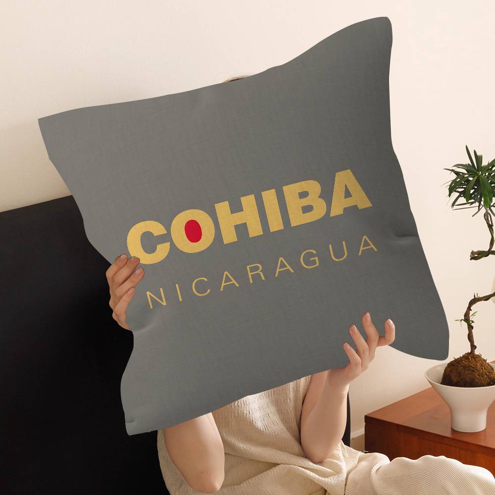 C-Cohibas Cigarette Office Cushion Pillowcase Car Cushion Cover45X45CM Lumbar Pillowcase Sofa Pillowcover