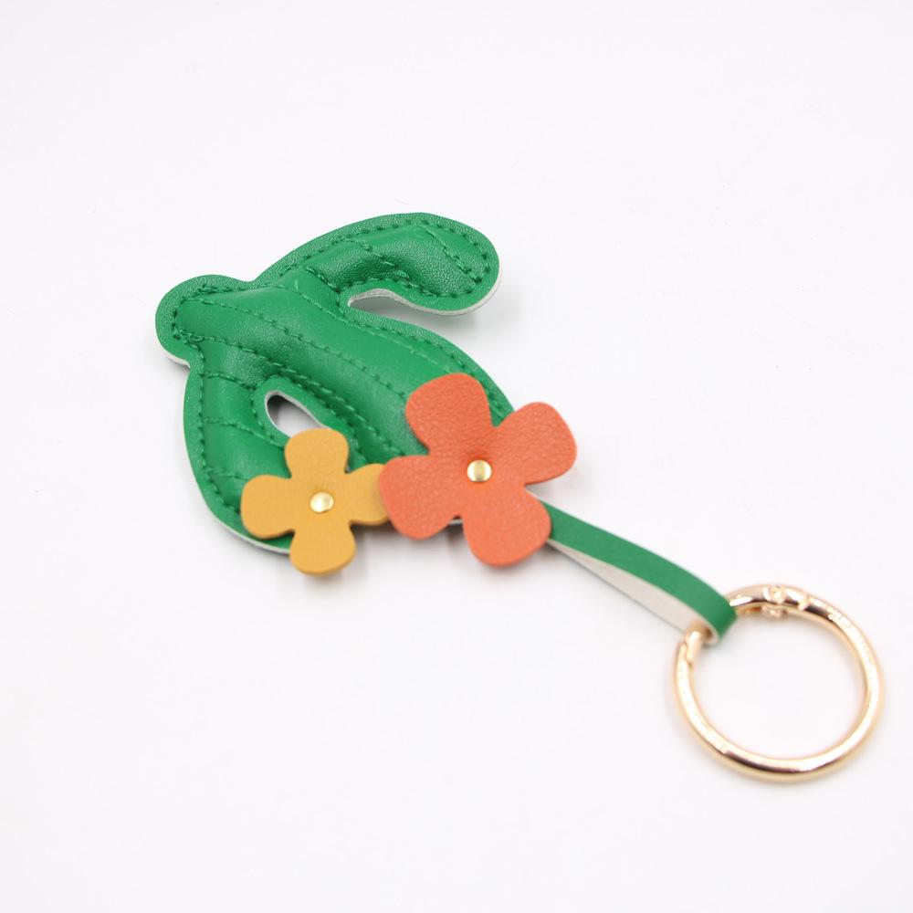 Spring Cactus Leather Pendant: Handbag, Clothing Accessory & Keychain