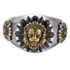 Fashionable Retro New Domineering Trendy Lion Ring Personalized Men's Lion Heart Adjustable Open Ring Party Accessories Gift