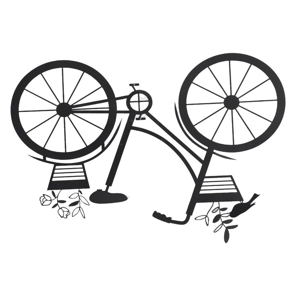 Außenwandkunst Eisen Fahrrad Wanddekor 11,81 X 8,15 Zoll Fahrrad Metallwandkunst Schwarz Pulverbeschichtet Fahrradform Dekor Büro