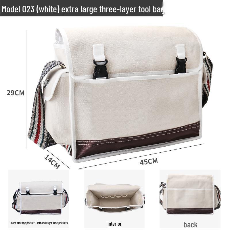 Sturdy Multifunctional Canvas Electrician Tool Bag - Durable, Wear-Resistant Hardware Organizer Pouch