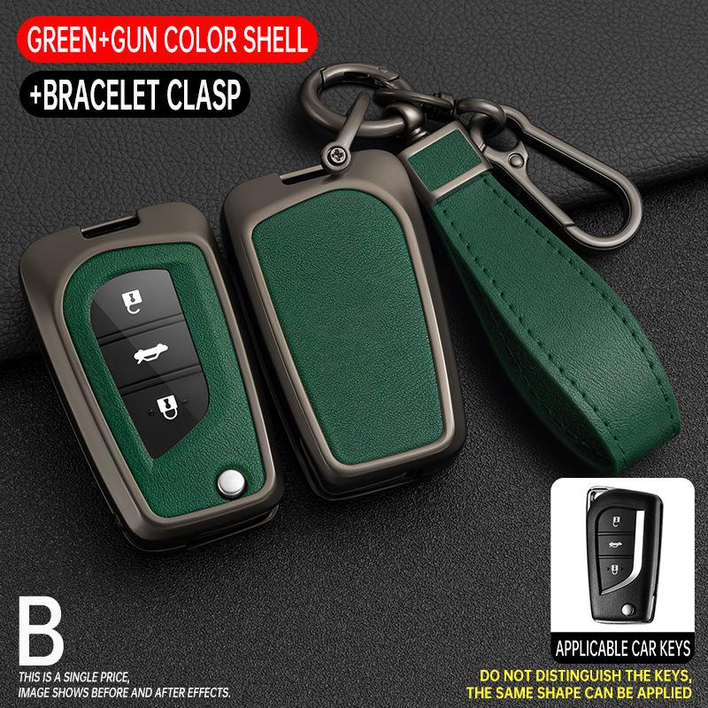 Folding Key Case for Toyota Reiz, Corolla, Levin, RAV4, and Highlander - Protective Cover & Buckle