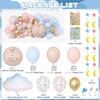 Amandir 185Pcs Gender Reveal Decorations, Double-Stuffed Pastel Pink and Blue Brown Nude Balloon Arch Kit White Cloud Hanging Moon Star Garland Boho