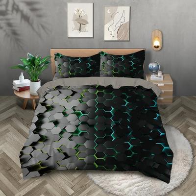 3pcs Geometric Light Pattern Bedding Set, for Teenagers and Adults Bedroom, 1*duvet Cover+2*pillowcase, for Single Bed