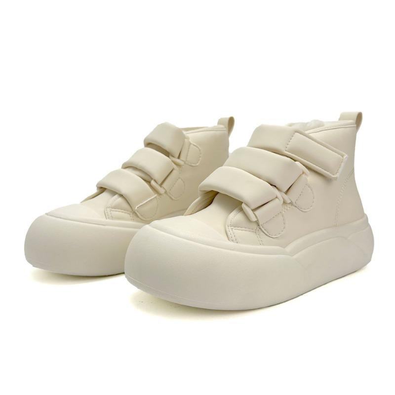 

02 Velcro high-top velvet cotton shoes women s winter warm bread big head shoes cute casual versatile 40 бежевый