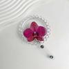 Orchid Design ID Card Badge Holder Clip Acrylic Resin Orchid ID Badge  For Women