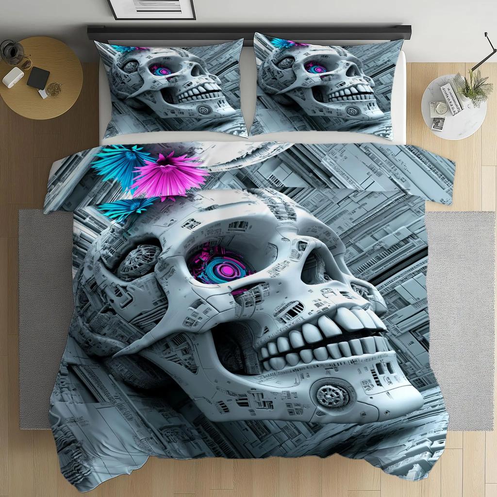 Science Fiction Bedding Duvet Cover Twin Size Starry  3D Printed Decor Bed Set Soft Microfiber Bedding Set