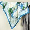 Guochao Lotus Landscape 100% Mulberry Silk Scarf - Versatile Women's Square Shawl