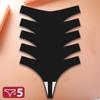 5ks/sada Sexy spodní prádlo G-String Dámské intimní spodní prádlo T-back Bezešvé spodní kalhotky s nízkým pasem Dámské bikiny kalhotky 10 barev XS-XL