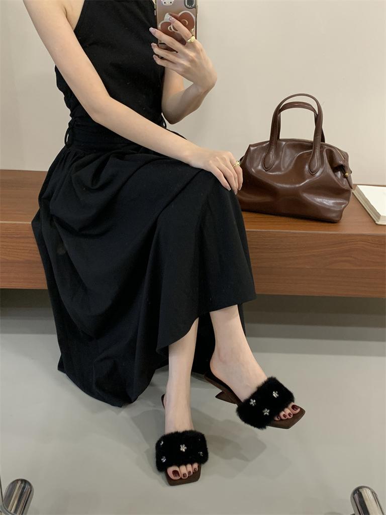 2025 Mao Mao Towed High-heeled Wedge-heeled Sandals 35-40 Yards